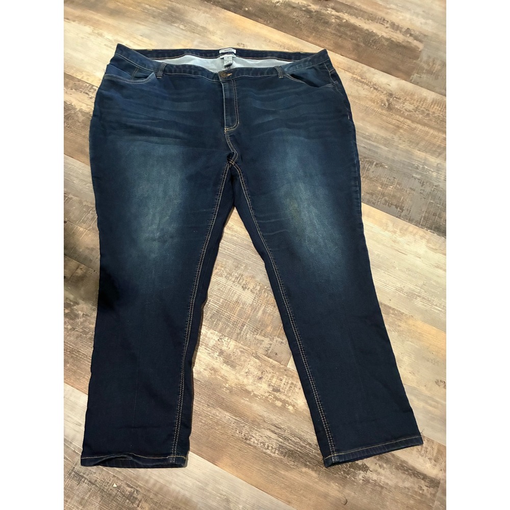 Catherines Womens Plus Size 4X Dark Wash Stretch Denim Jeggings Blue Jeans
